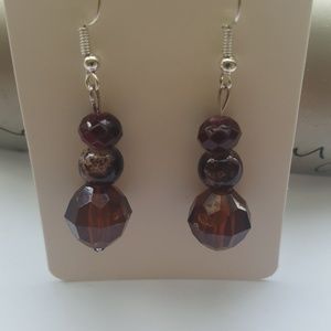 Red❤️ Garnet/ Speckled/ Brown/ Crystal Earrings 💎⭐️